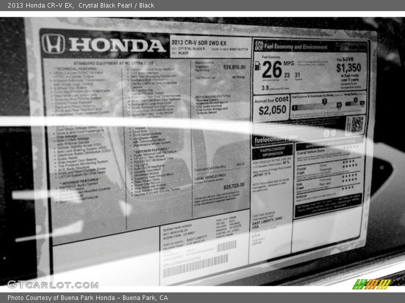 Crystal Black Pearl / Black 2013 Honda CR-V EX