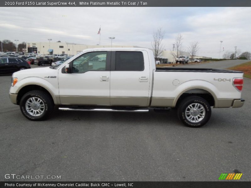 White Platinum Metallic Tri Coat / Tan 2010 Ford F150 Lariat SuperCrew 4x4