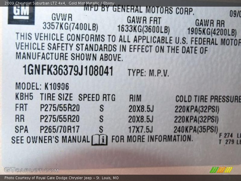 Gold Mist Metallic / Ebony 2009 Chevrolet Suburban LTZ 4x4