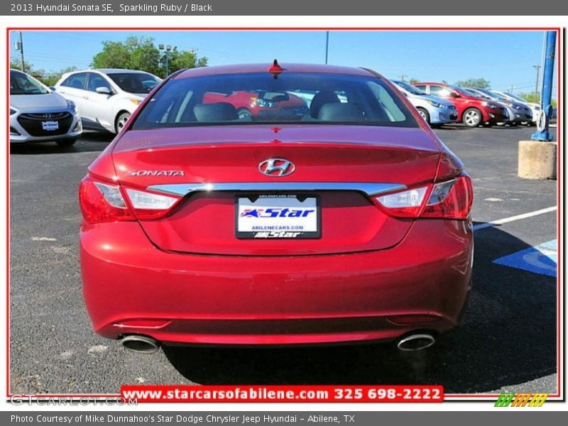 Sparkling Ruby / Black 2013 Hyundai Sonata SE