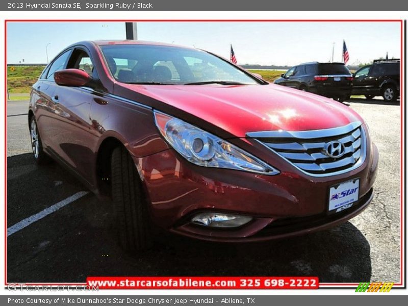 Sparkling Ruby / Black 2013 Hyundai Sonata SE