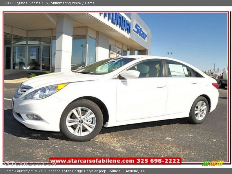 Shimmering White / Camel 2013 Hyundai Sonata GLS