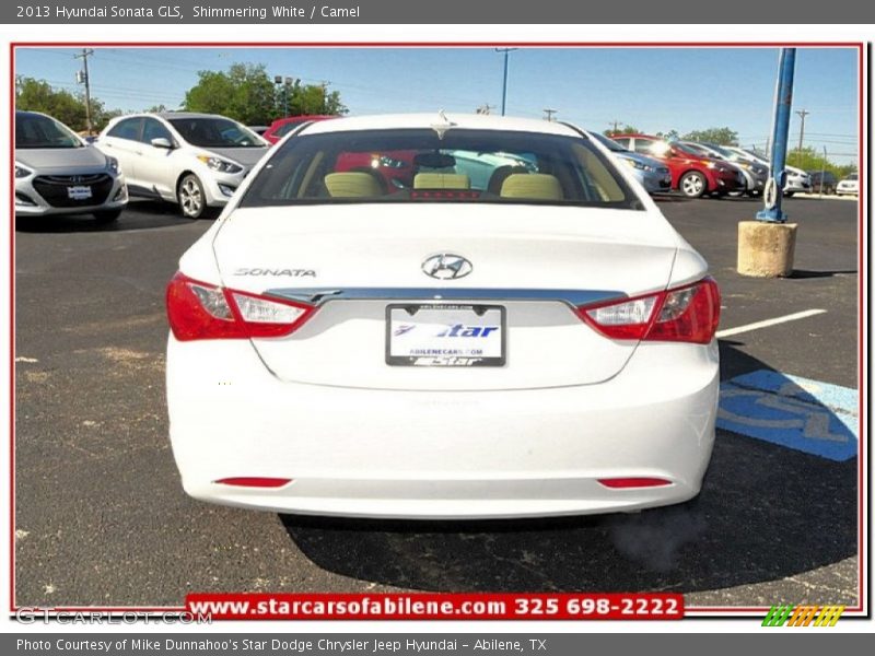 Shimmering White / Camel 2013 Hyundai Sonata GLS