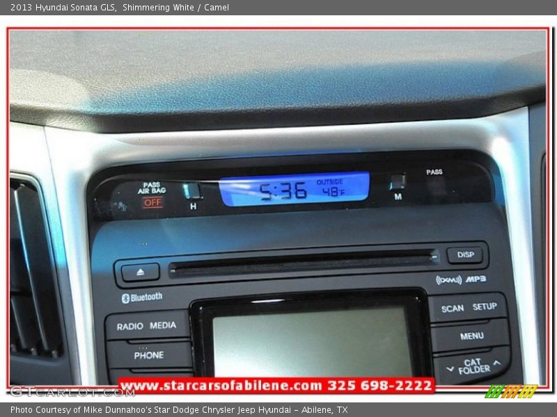 Shimmering White / Camel 2013 Hyundai Sonata GLS