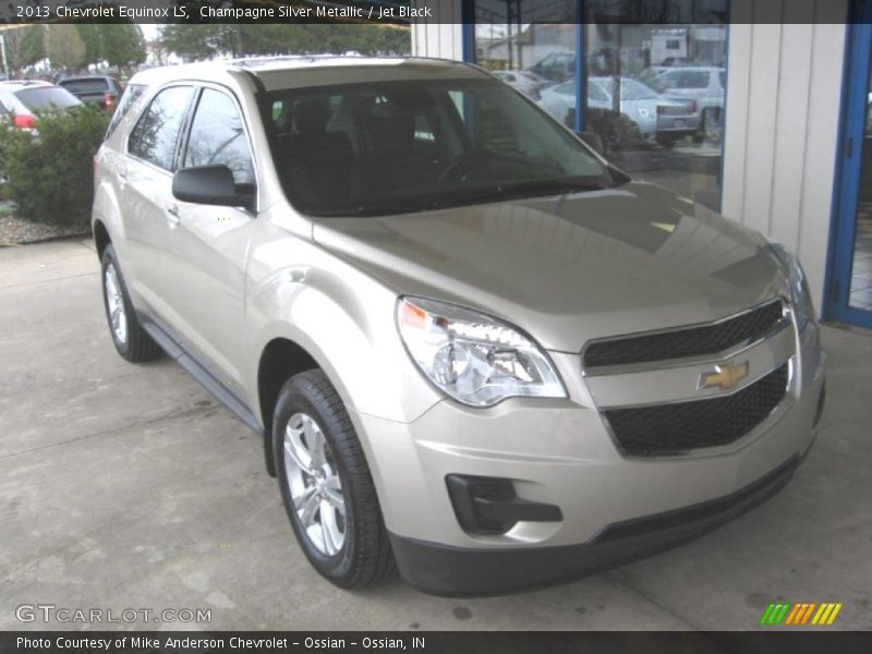 Champagne Silver Metallic / Jet Black 2013 Chevrolet Equinox LS