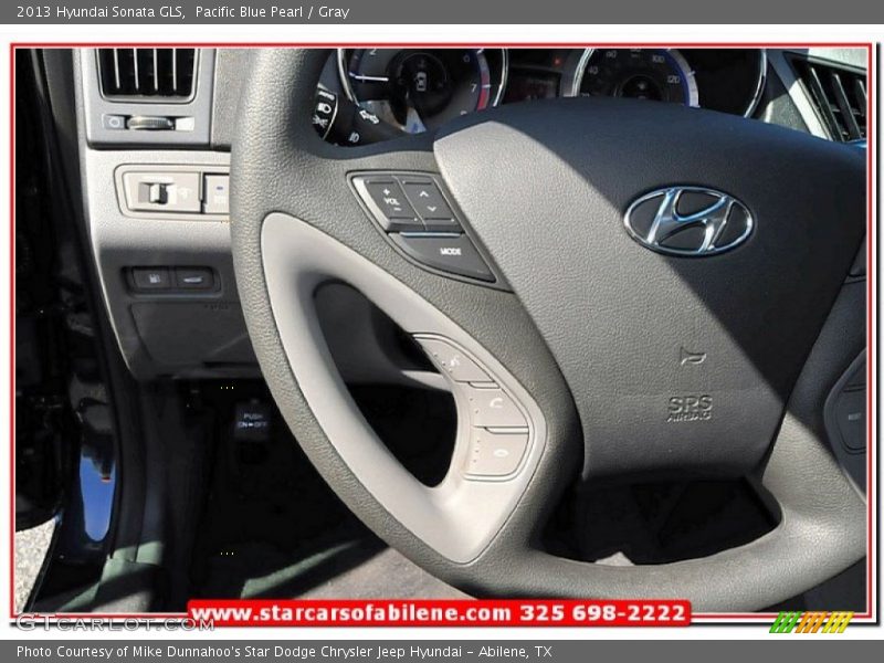 Pacific Blue Pearl / Gray 2013 Hyundai Sonata GLS