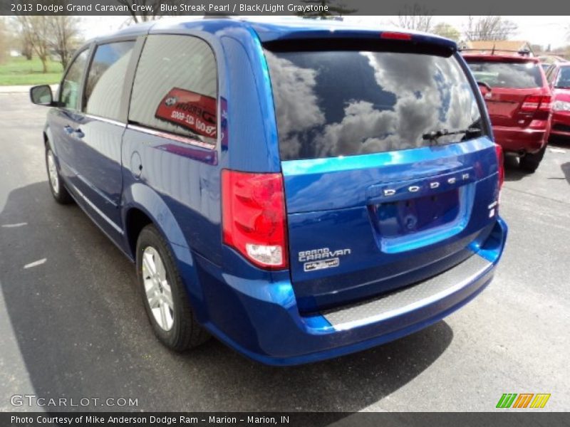 Blue Streak Pearl / Black/Light Graystone 2013 Dodge Grand Caravan Crew