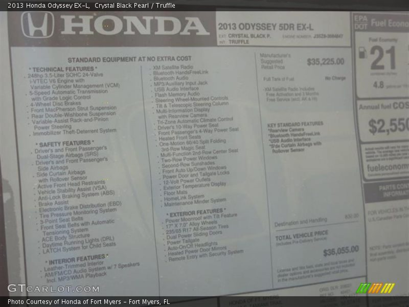 Crystal Black Pearl / Truffle 2013 Honda Odyssey EX-L