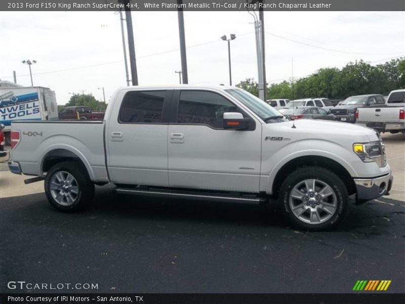 White Platinum Metallic Tri-Coat / King Ranch Chaparral Leather 2013 Ford F150 King Ranch SuperCrew 4x4