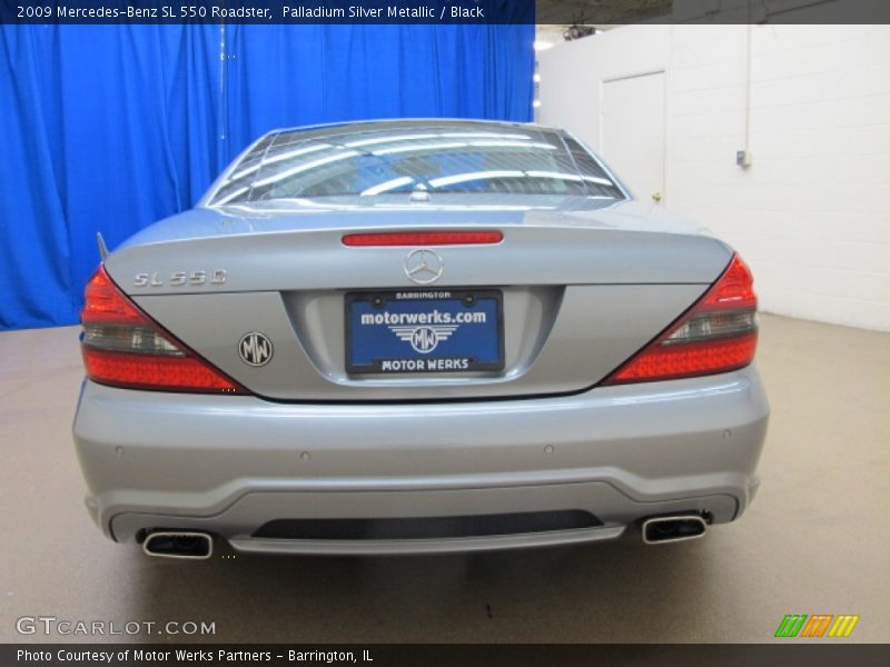 Palladium Silver Metallic / Black 2009 Mercedes-Benz SL 550 Roadster