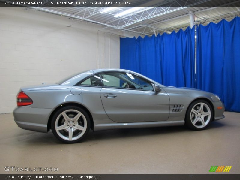 Palladium Silver Metallic / Black 2009 Mercedes-Benz SL 550 Roadster