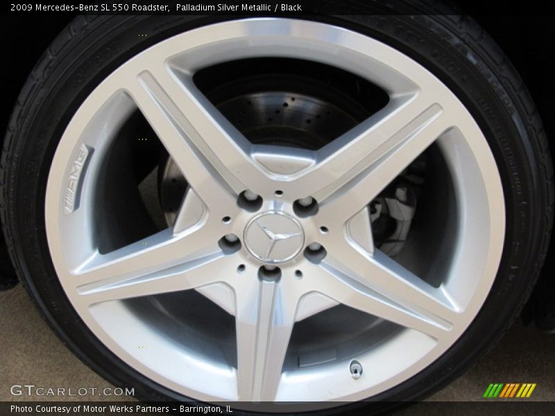 Palladium Silver Metallic / Black 2009 Mercedes-Benz SL 550 Roadster