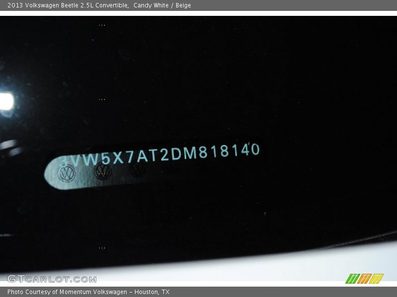 Candy White / Beige 2013 Volkswagen Beetle 2.5L Convertible