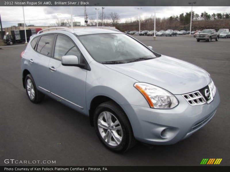 Brilliant Silver / Black 2012 Nissan Rogue SV AWD