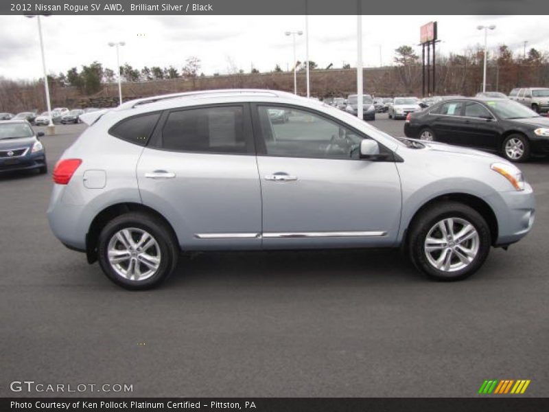 Brilliant Silver / Black 2012 Nissan Rogue SV AWD