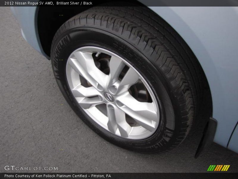Brilliant Silver / Black 2012 Nissan Rogue SV AWD