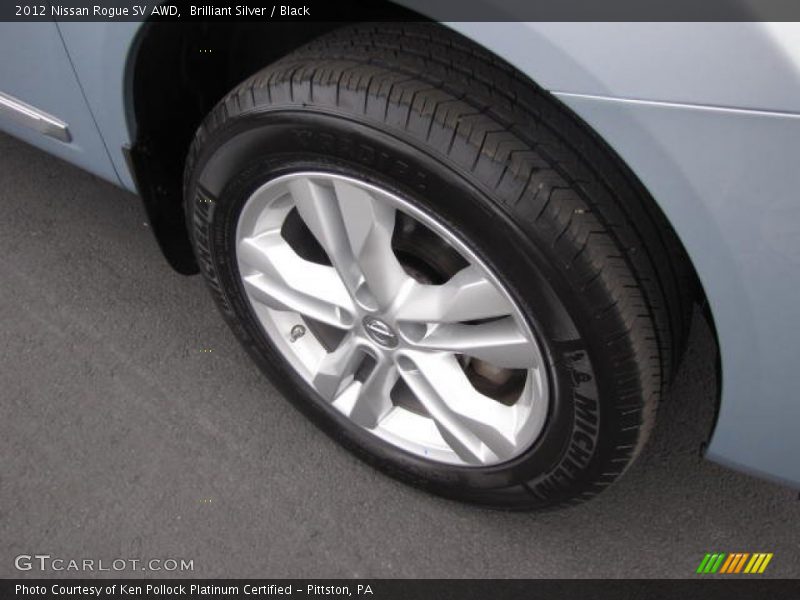Brilliant Silver / Black 2012 Nissan Rogue SV AWD