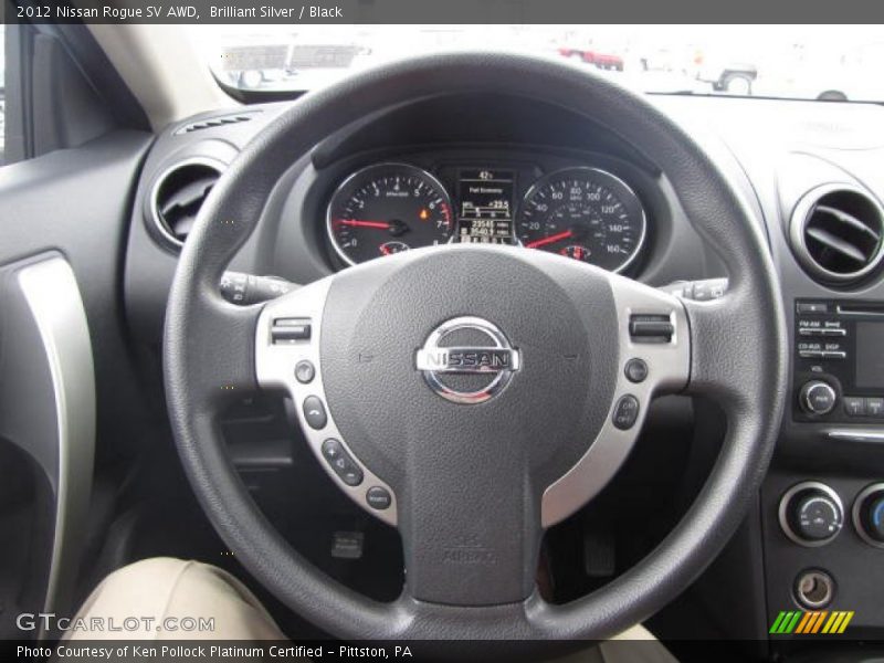 Brilliant Silver / Black 2012 Nissan Rogue SV AWD