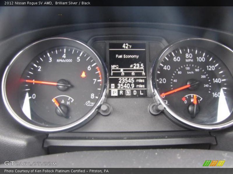 Brilliant Silver / Black 2012 Nissan Rogue SV AWD