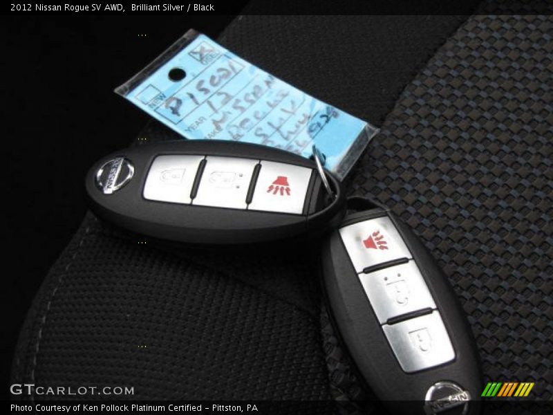 Brilliant Silver / Black 2012 Nissan Rogue SV AWD
