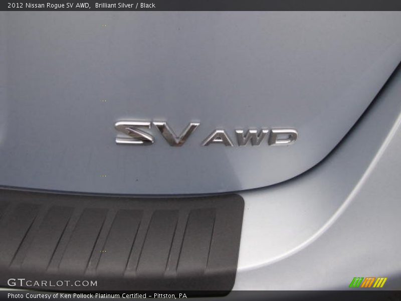 Brilliant Silver / Black 2012 Nissan Rogue SV AWD