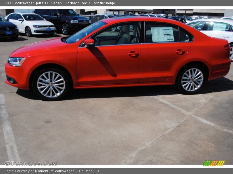 Tornado Red / Cornsilk Beige 2013 Volkswagen Jetta TDI Sedan