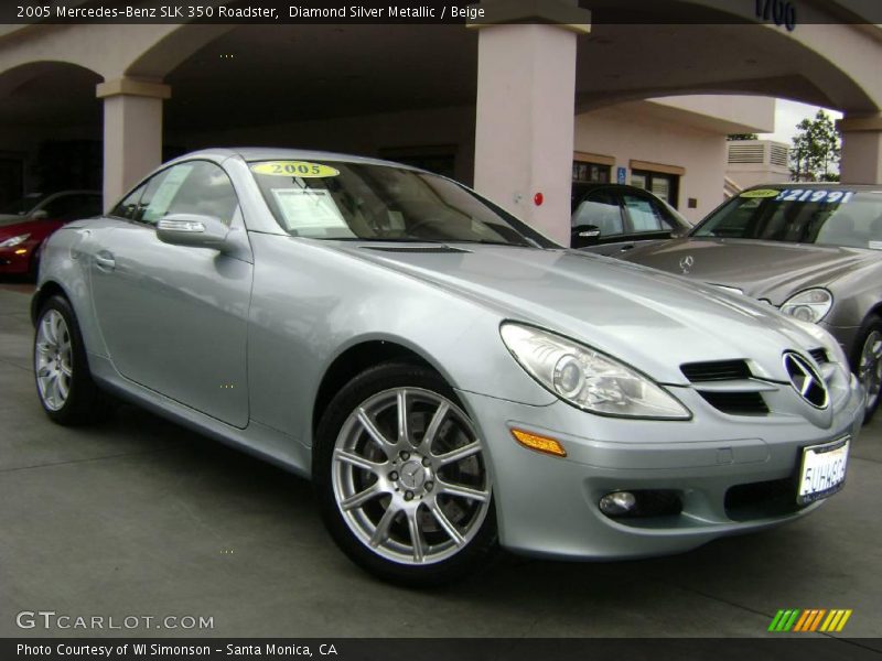 Diamond Silver Metallic / Beige 2005 Mercedes-Benz SLK 350 Roadster
