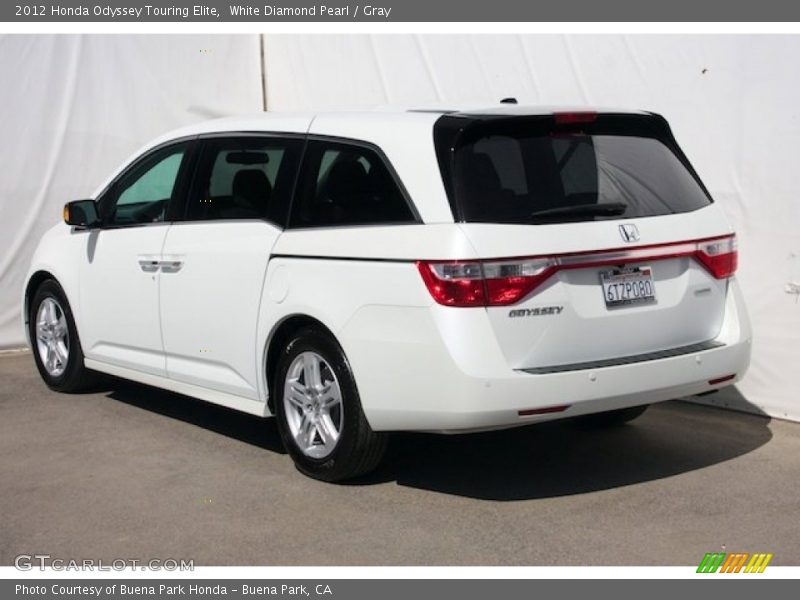 White Diamond Pearl / Gray 2012 Honda Odyssey Touring Elite