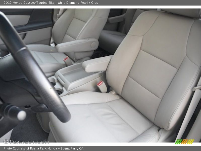 White Diamond Pearl / Gray 2012 Honda Odyssey Touring Elite