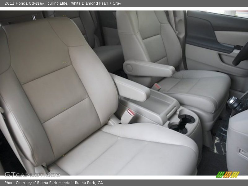 White Diamond Pearl / Gray 2012 Honda Odyssey Touring Elite