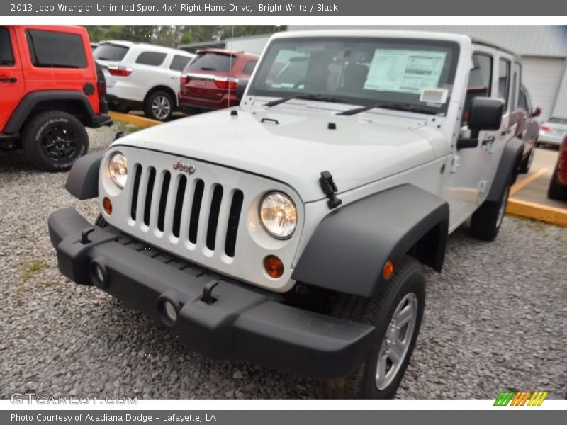Bright White / Black 2013 Jeep Wrangler Unlimited Sport 4x4 Right Hand Drive