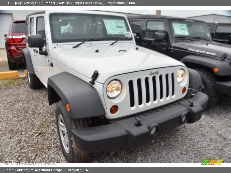 Bright White / Black 2013 Jeep Wrangler Unlimited Sport 4x4 Right Hand Drive