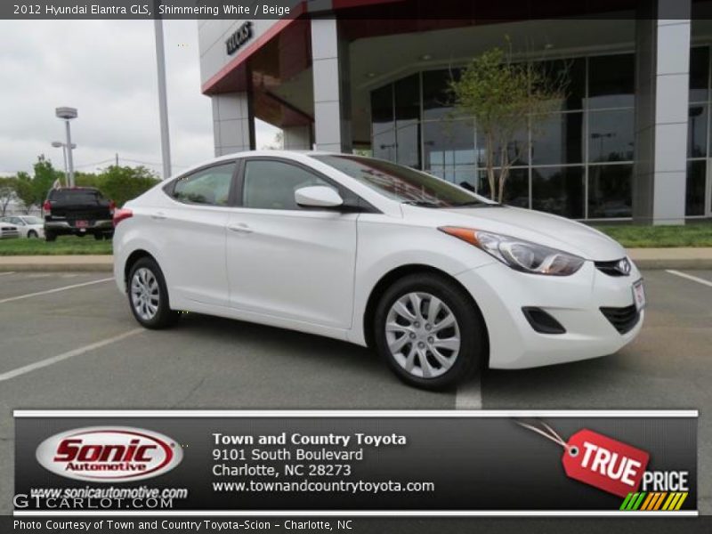 Shimmering White / Beige 2012 Hyundai Elantra GLS