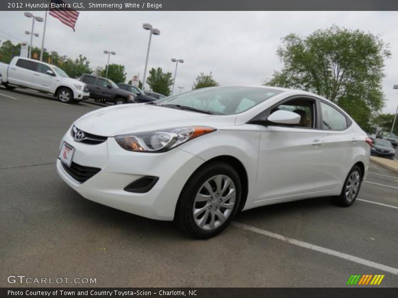Shimmering White / Beige 2012 Hyundai Elantra GLS