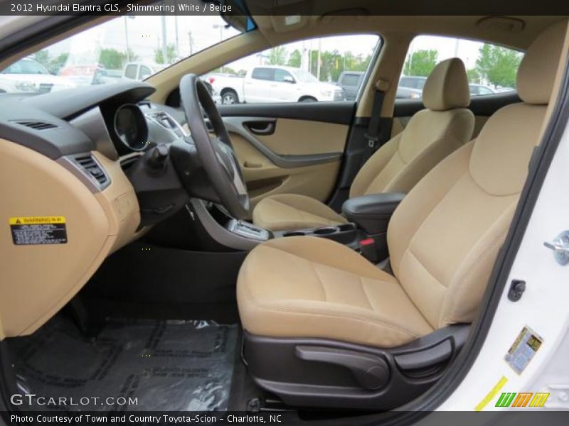Shimmering White / Beige 2012 Hyundai Elantra GLS