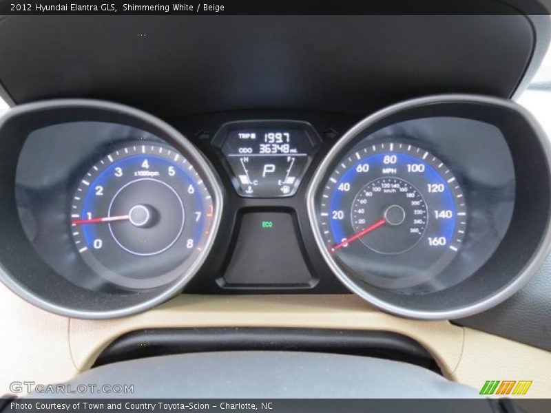 Shimmering White / Beige 2012 Hyundai Elantra GLS