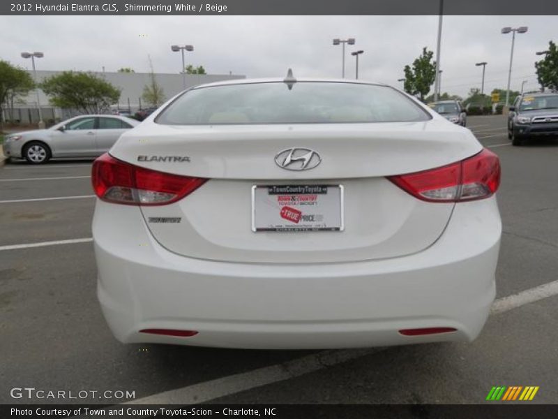 Shimmering White / Beige 2012 Hyundai Elantra GLS