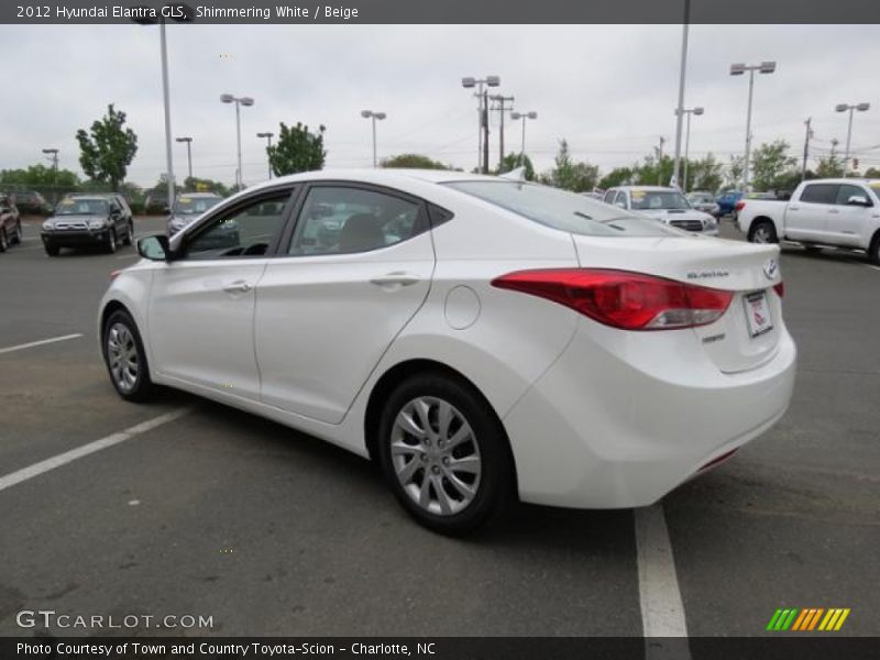 Shimmering White / Beige 2012 Hyundai Elantra GLS