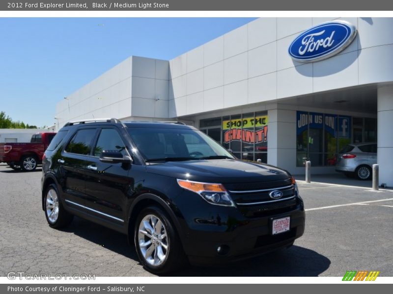 Black / Medium Light Stone 2012 Ford Explorer Limited