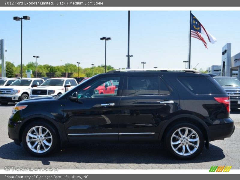 Black / Medium Light Stone 2012 Ford Explorer Limited