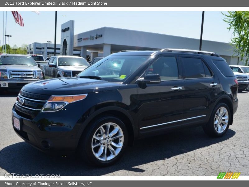 Black / Medium Light Stone 2012 Ford Explorer Limited