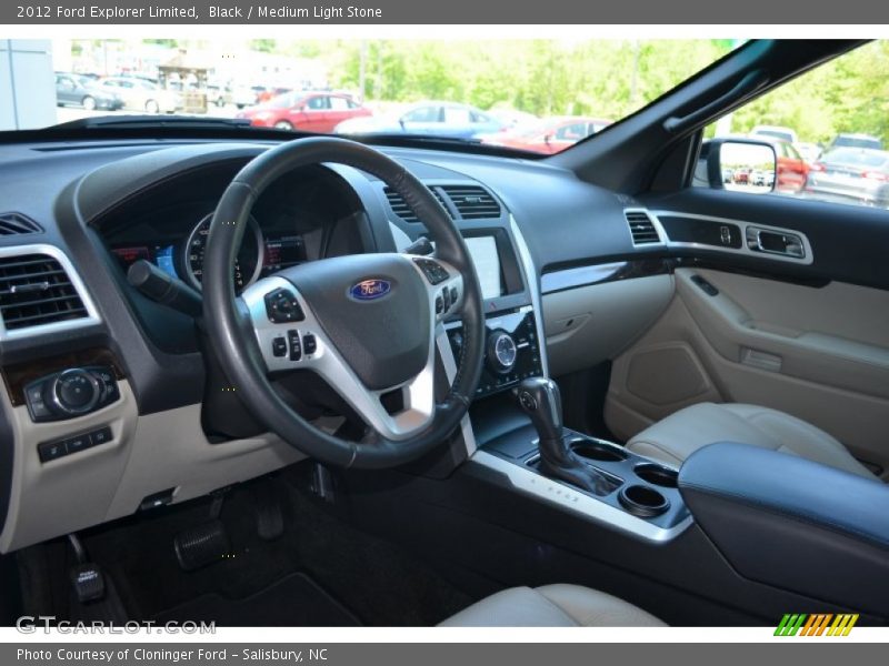 Black / Medium Light Stone 2012 Ford Explorer Limited