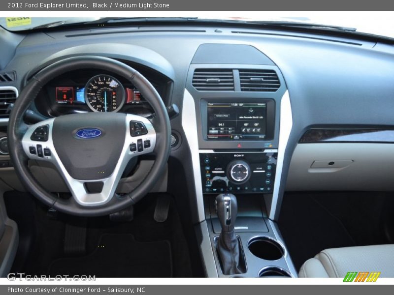 Black / Medium Light Stone 2012 Ford Explorer Limited