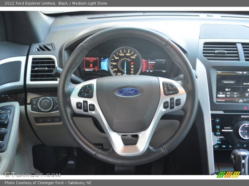 Black / Medium Light Stone 2012 Ford Explorer Limited
