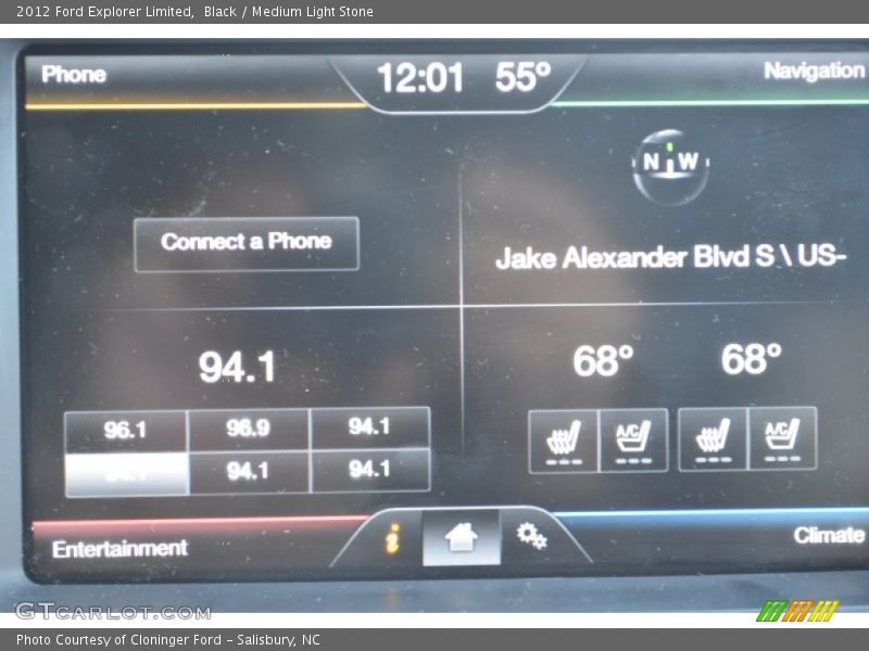 Black / Medium Light Stone 2012 Ford Explorer Limited