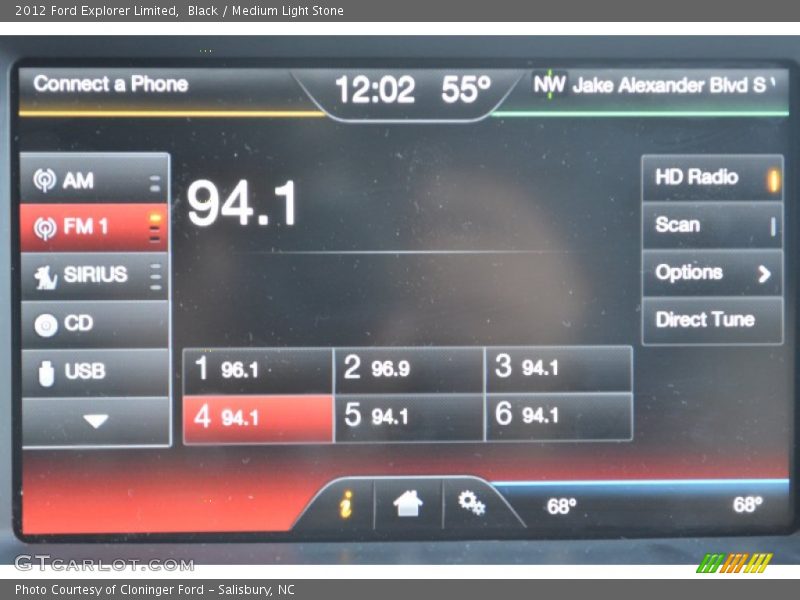 Black / Medium Light Stone 2012 Ford Explorer Limited