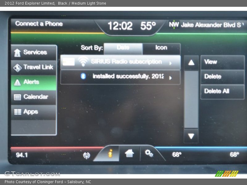 Black / Medium Light Stone 2012 Ford Explorer Limited