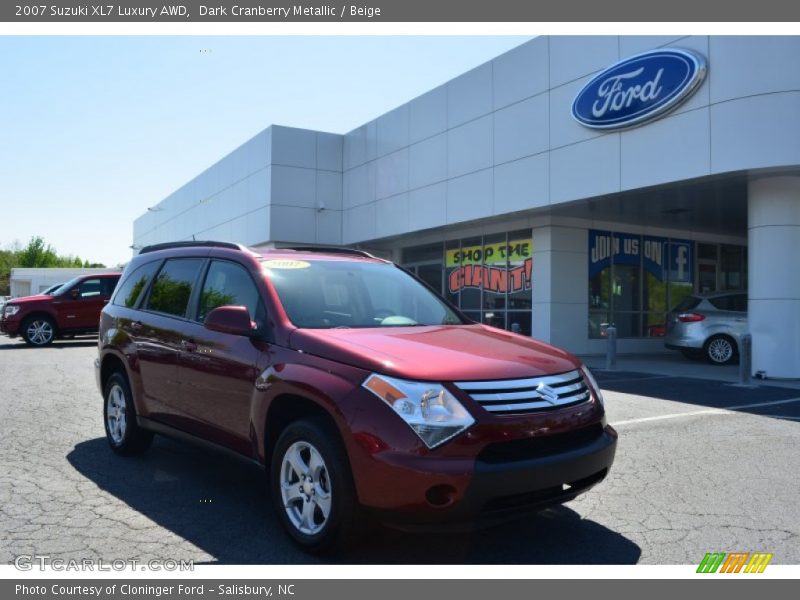 Dark Cranberry Metallic / Beige 2007 Suzuki XL7 Luxury AWD