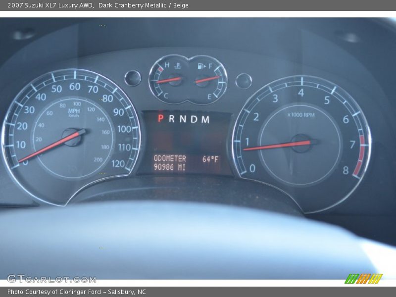 Dark Cranberry Metallic / Beige 2007 Suzuki XL7 Luxury AWD
