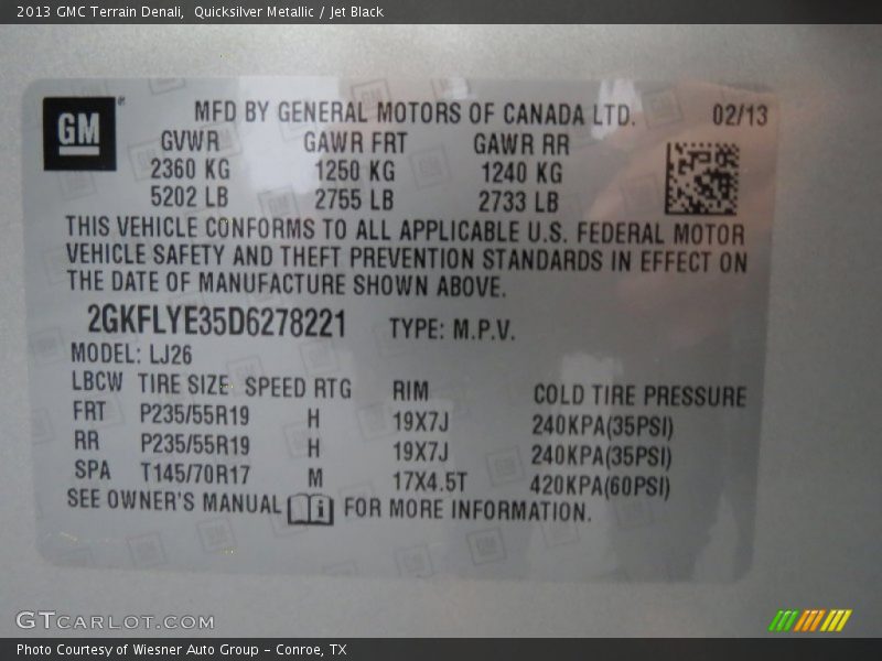 Quicksilver Metallic / Jet Black 2013 GMC Terrain Denali